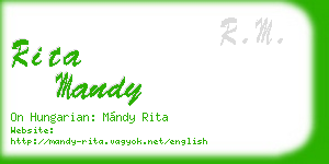 rita mandy business card