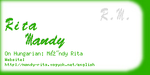rita mandy business card